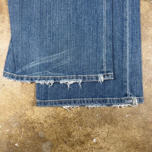 BKE Easy Street Stretch Bootcut Jeans Mens 34x33.5 Blue Faded Distressed Denim‎ - Picture 13 of 16